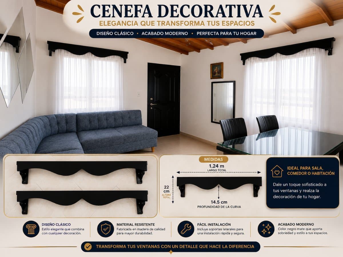 Cenefa decorativa en madera